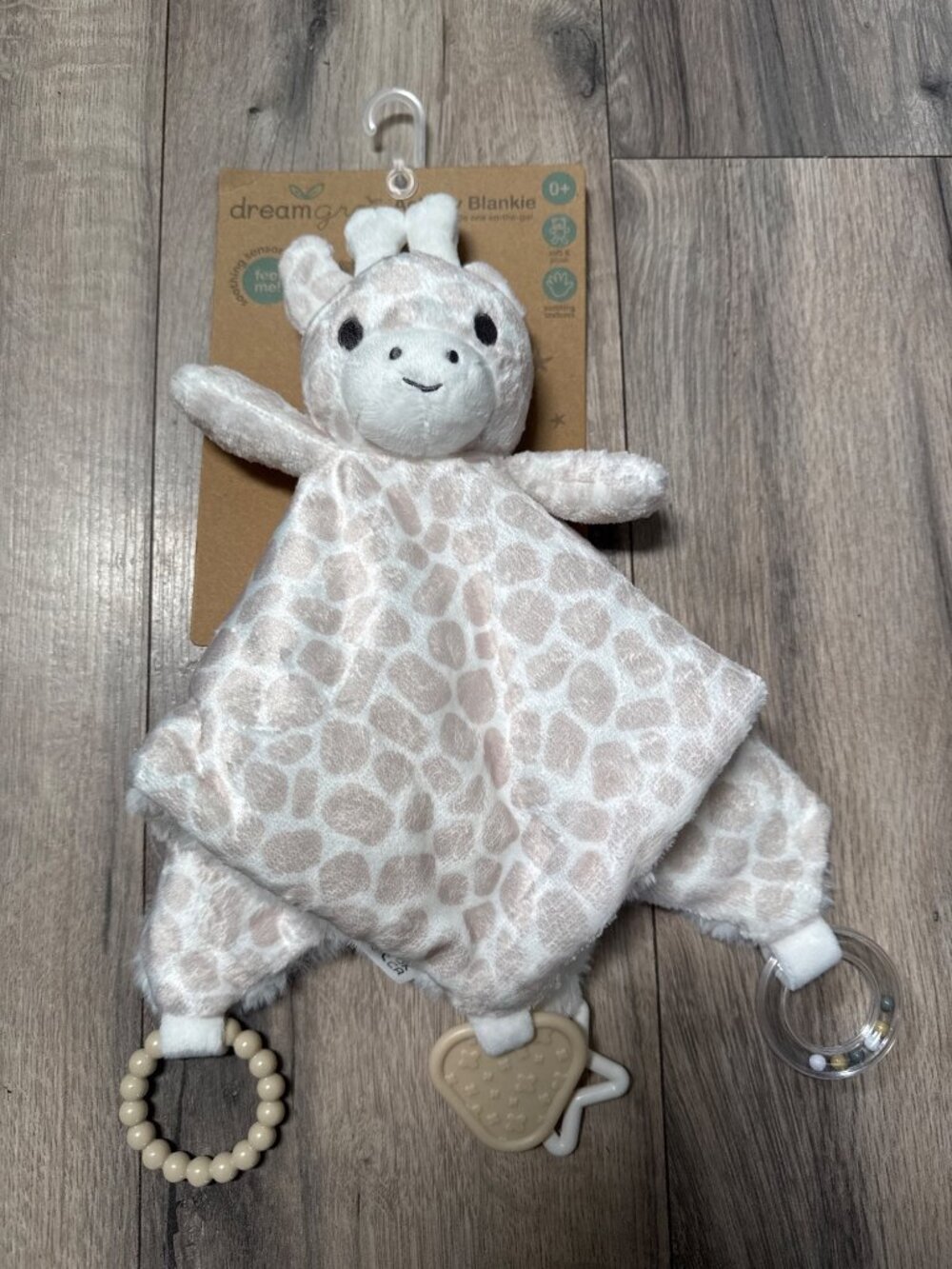 Dreamgro Giraffe Activity Blankie With Rattle & Teether For Babies 0+ Months